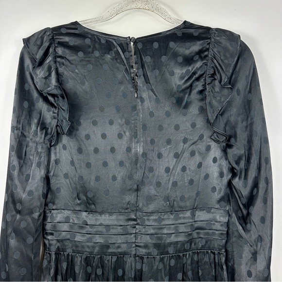 Romper Long Sleeve NWT Polka Dot Satin Goth Chic Y2K Party Small Majorelle - Picture 10 of 15